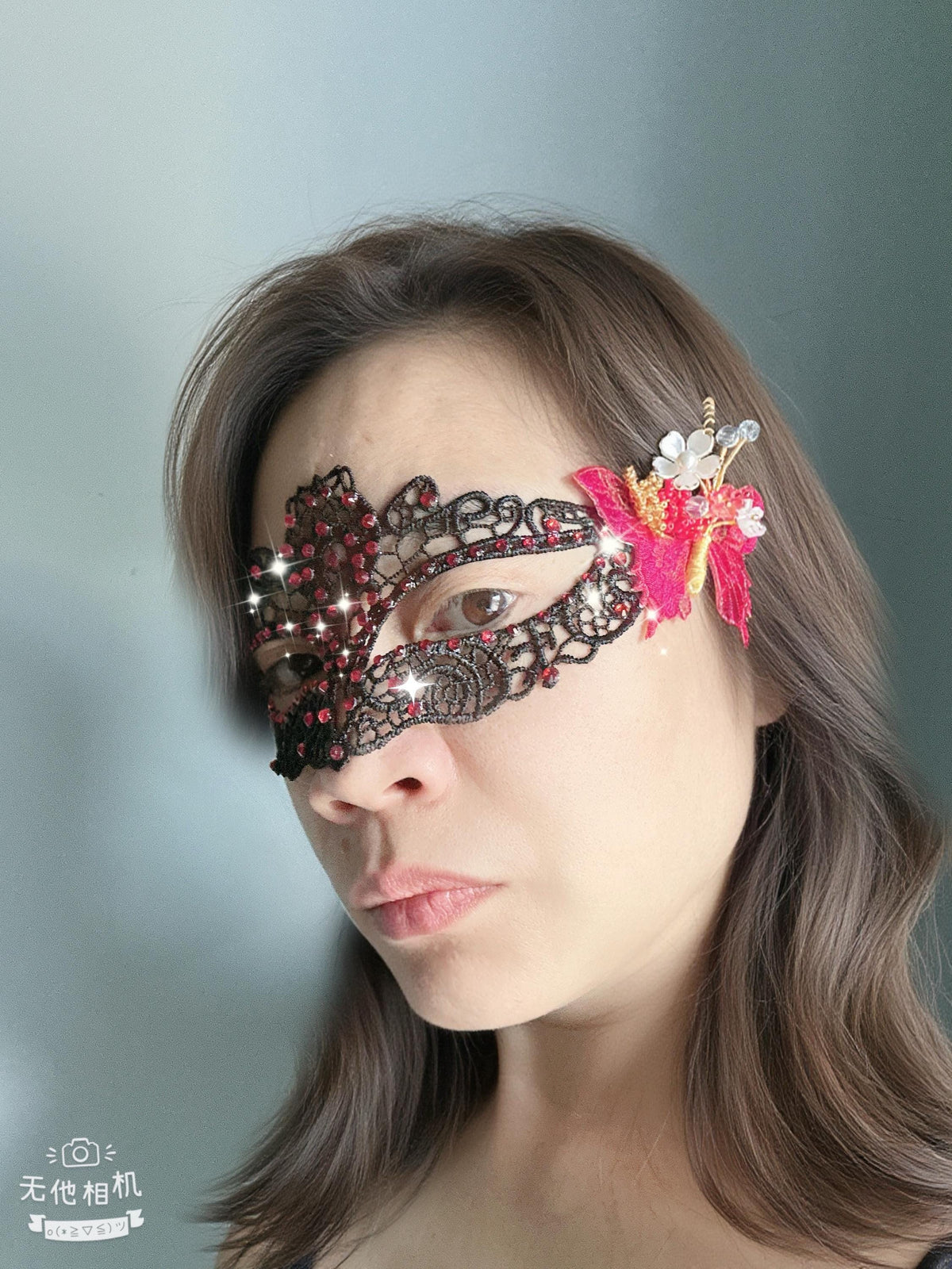 Luxury Handmade Butterfly Masquerade Mask, Red Rhinestone Venetian Mask, Fairy Ball Mask, Costume Party Gift for Women