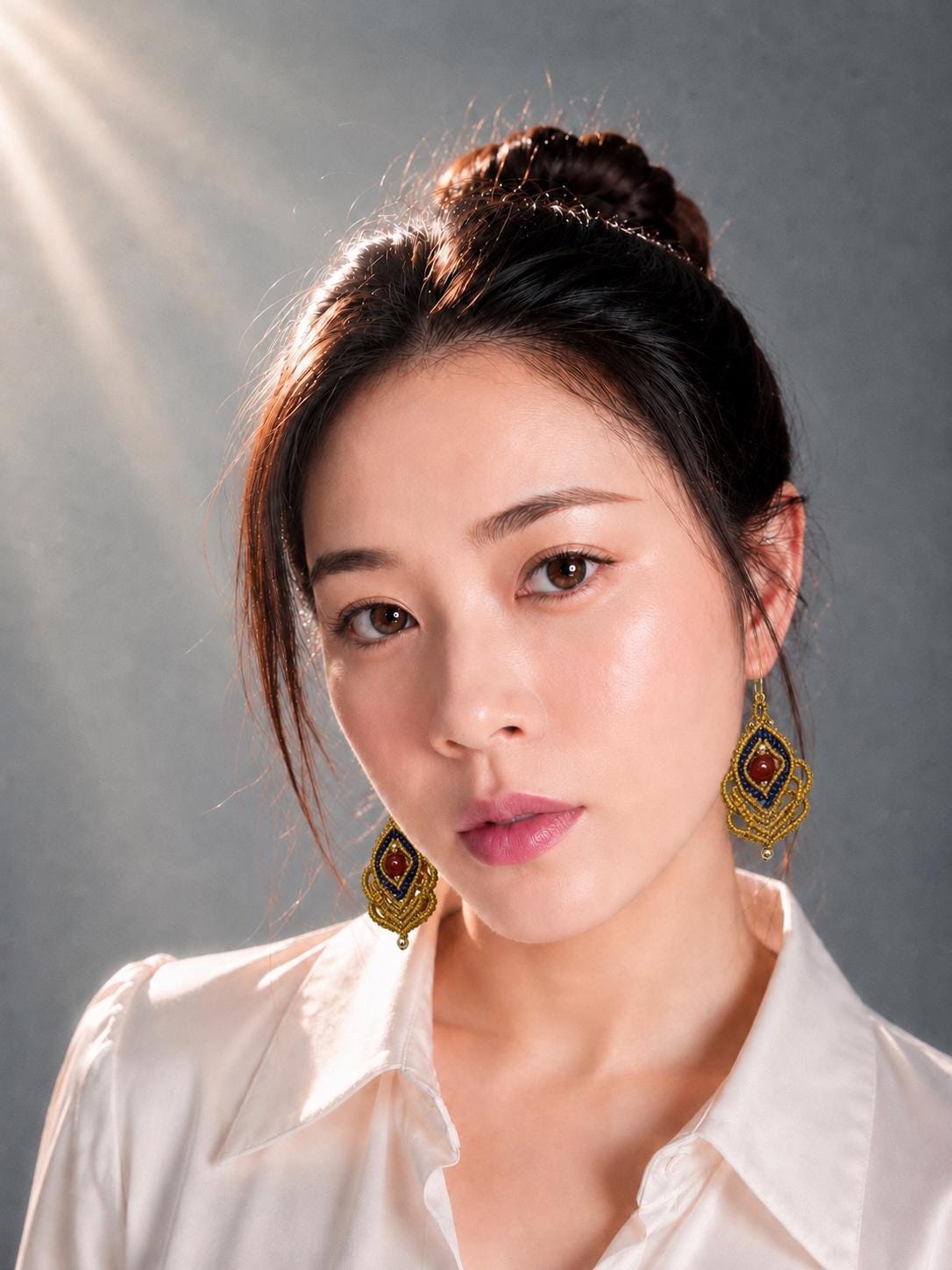 Handmade Macrame Dangle Earrings: Bohemian Gold Plated Hooks