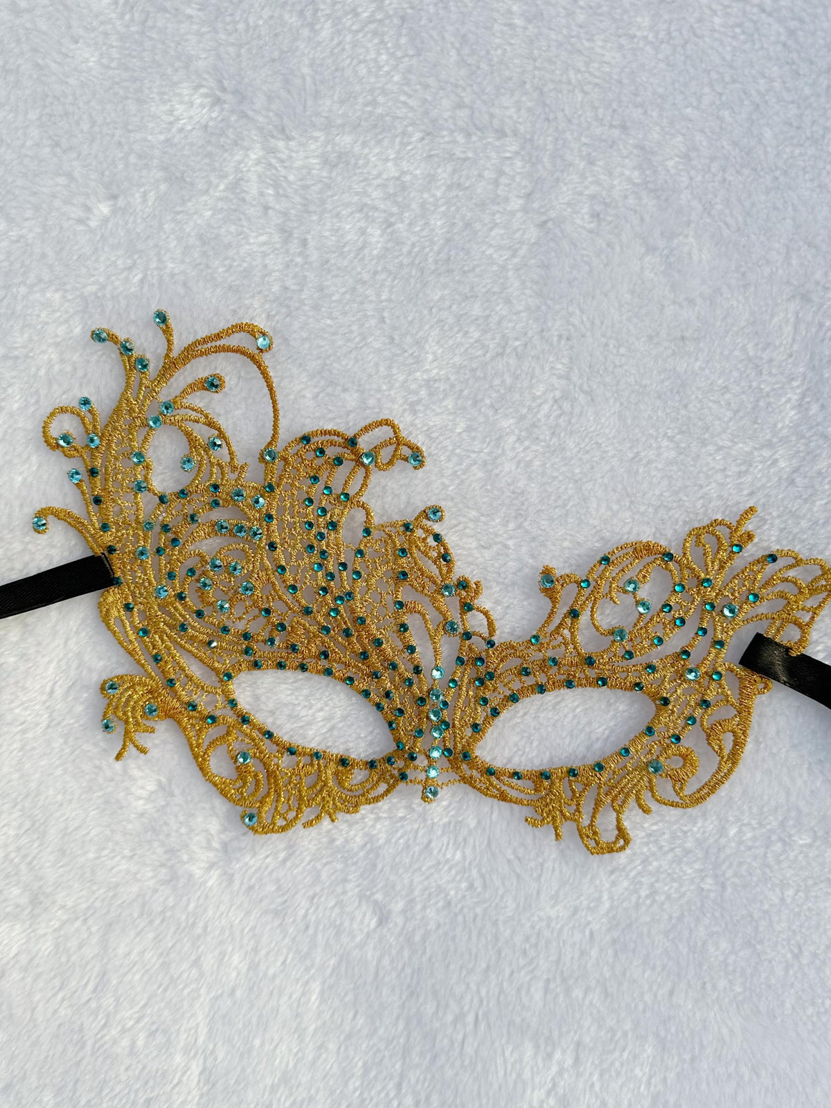 Lace Rhinestone Masquerade Mask, Halloween Mardi Gras Mask