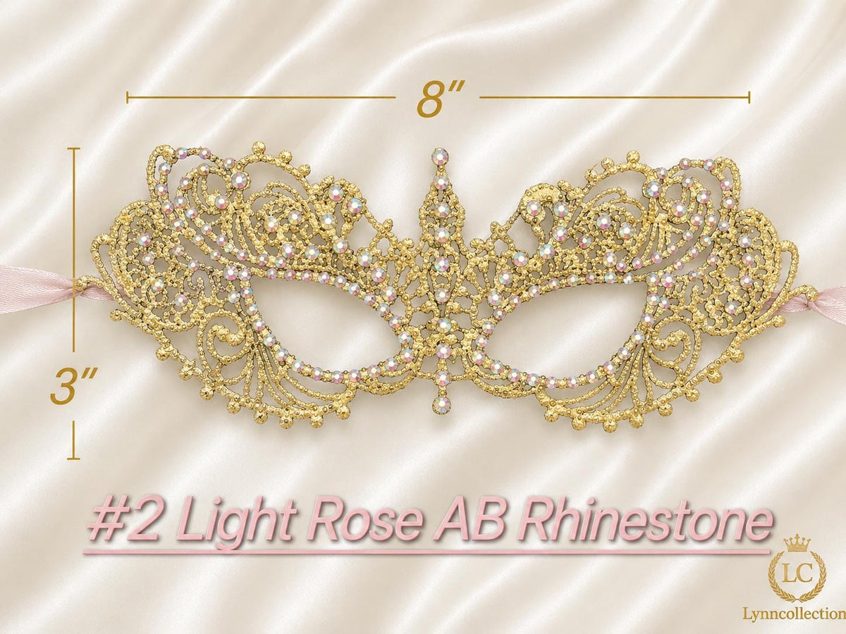 Bronze-colored color Masquerade Mask, Halloween Party Mask, Luxury Masquerade Mask Womens Lace Eye Mask