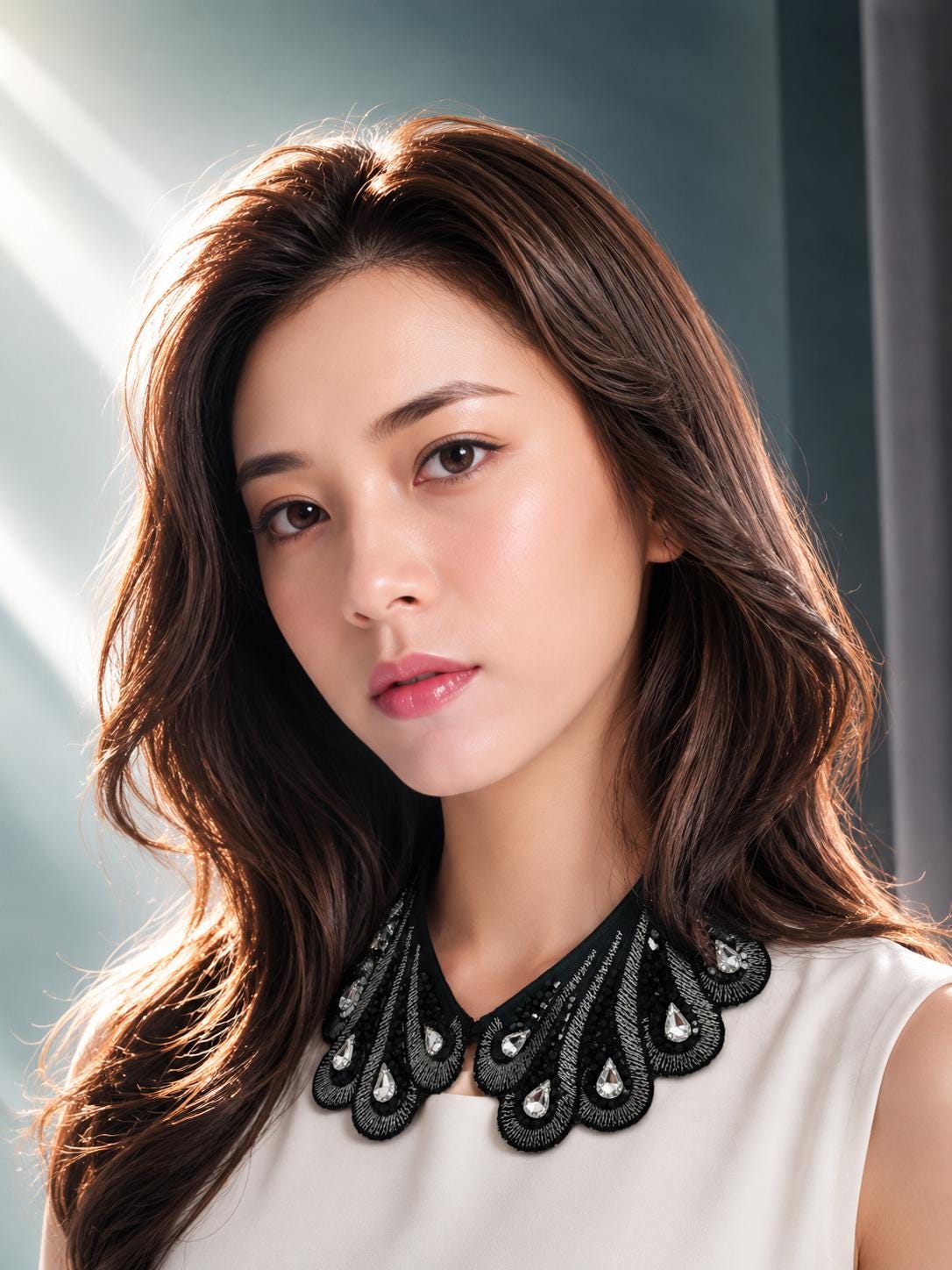 Beaded White Detachable Collar: Women's Fashion Lapel