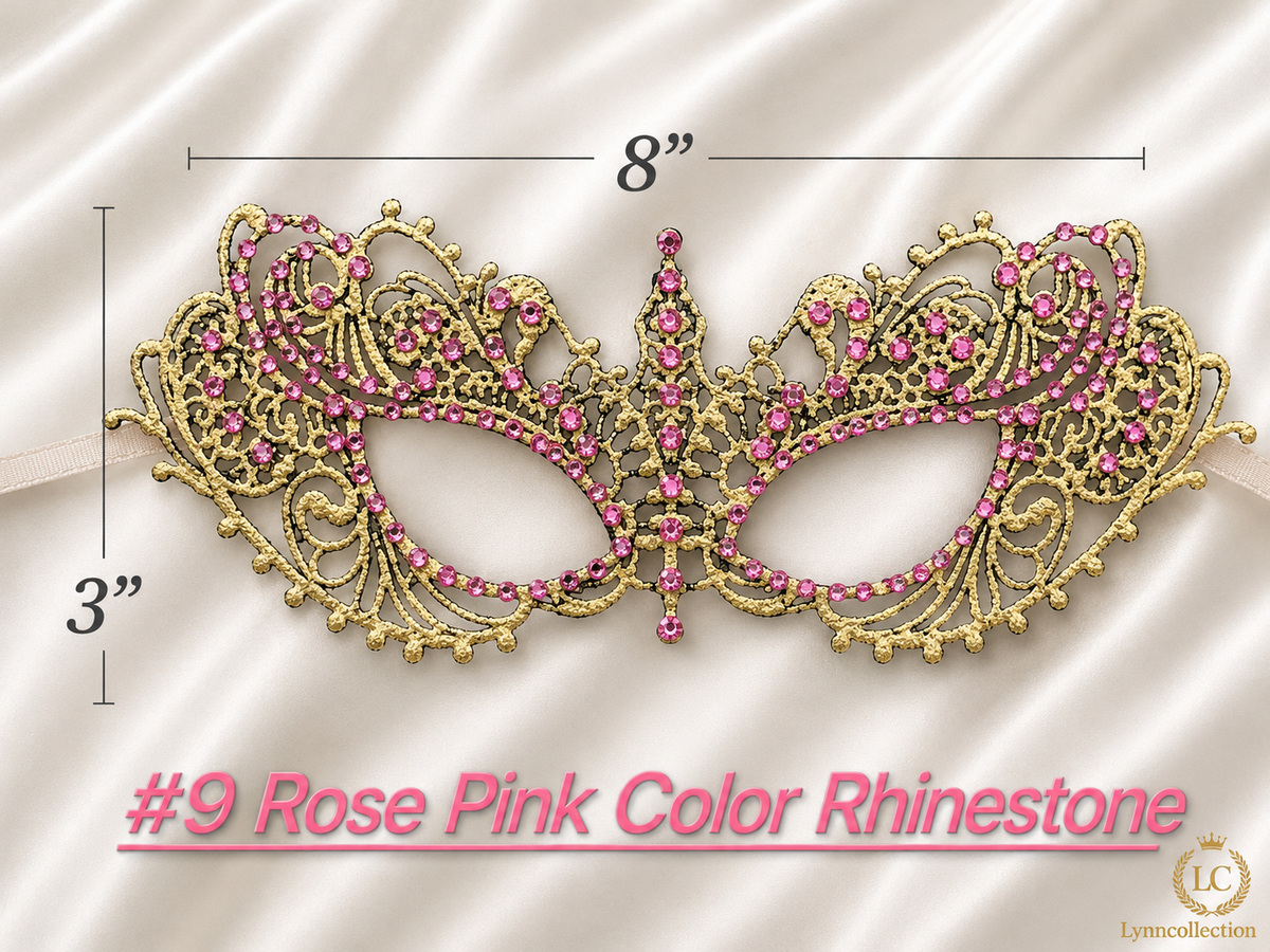 Bronze-colored color Masquerade Mask, Halloween Party Mask, Luxury Masquerade Mask Womens Lace Eye Mask