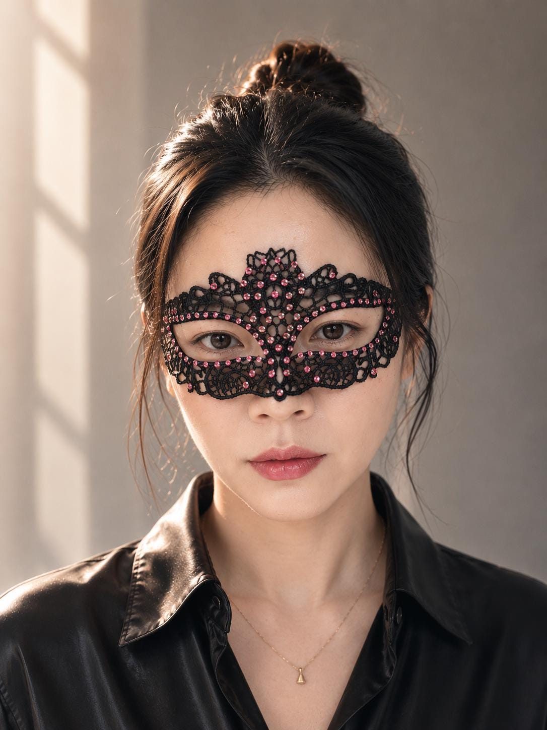 Masquerade Mask, with Rhinestone ( 93-96 pieces rhinestone) Mask for Halloween party( with large eye openings for comfort and visibility)