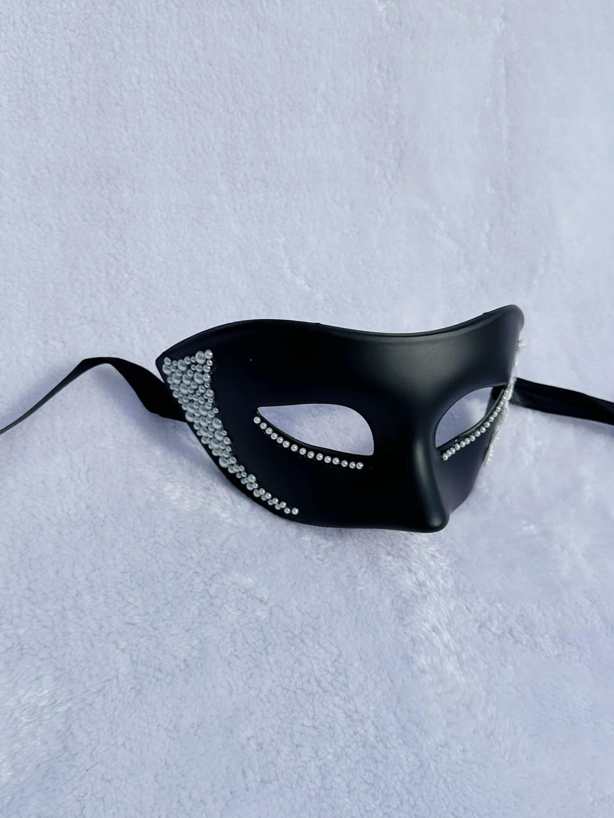 Rhinestone Masquerade Mask: White Lace Venetian Mask, Mardi Gras Ball