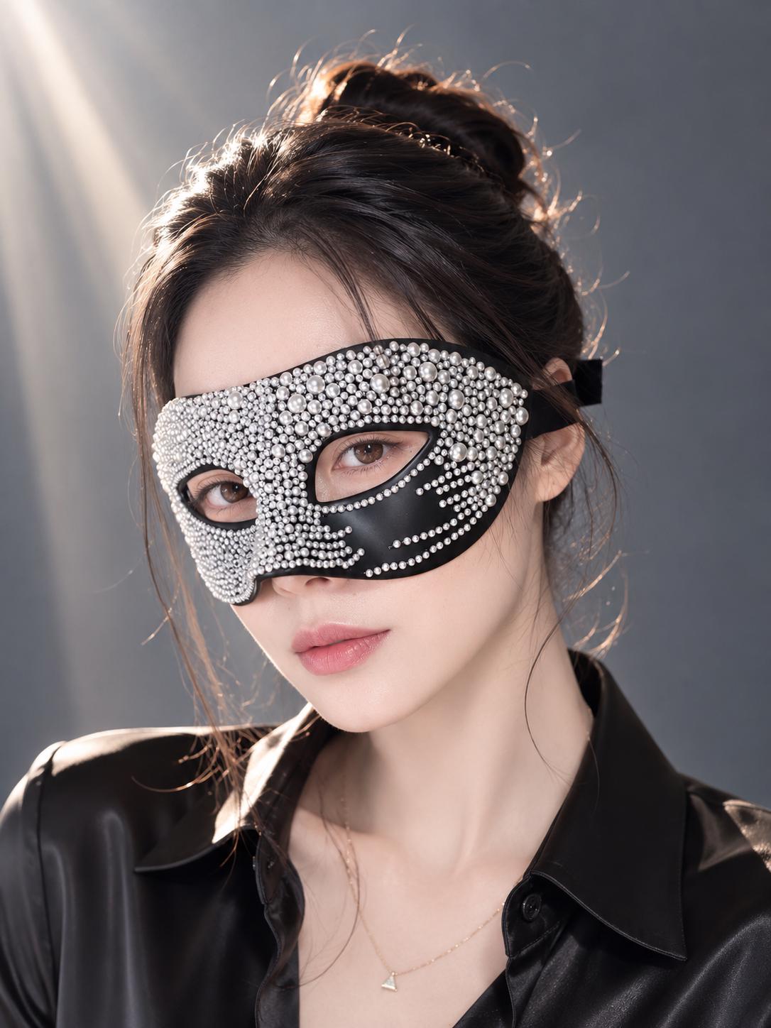Black Masquerade Mask, Venetian Style Mardi Gras Ball