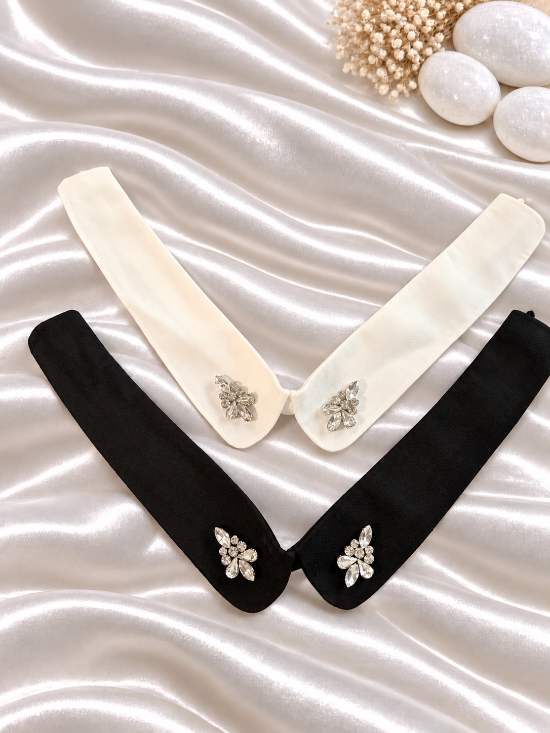 #4 Detachable Collar: Women's Fashion Lapel , Hand-stitch Rhinestone Collar