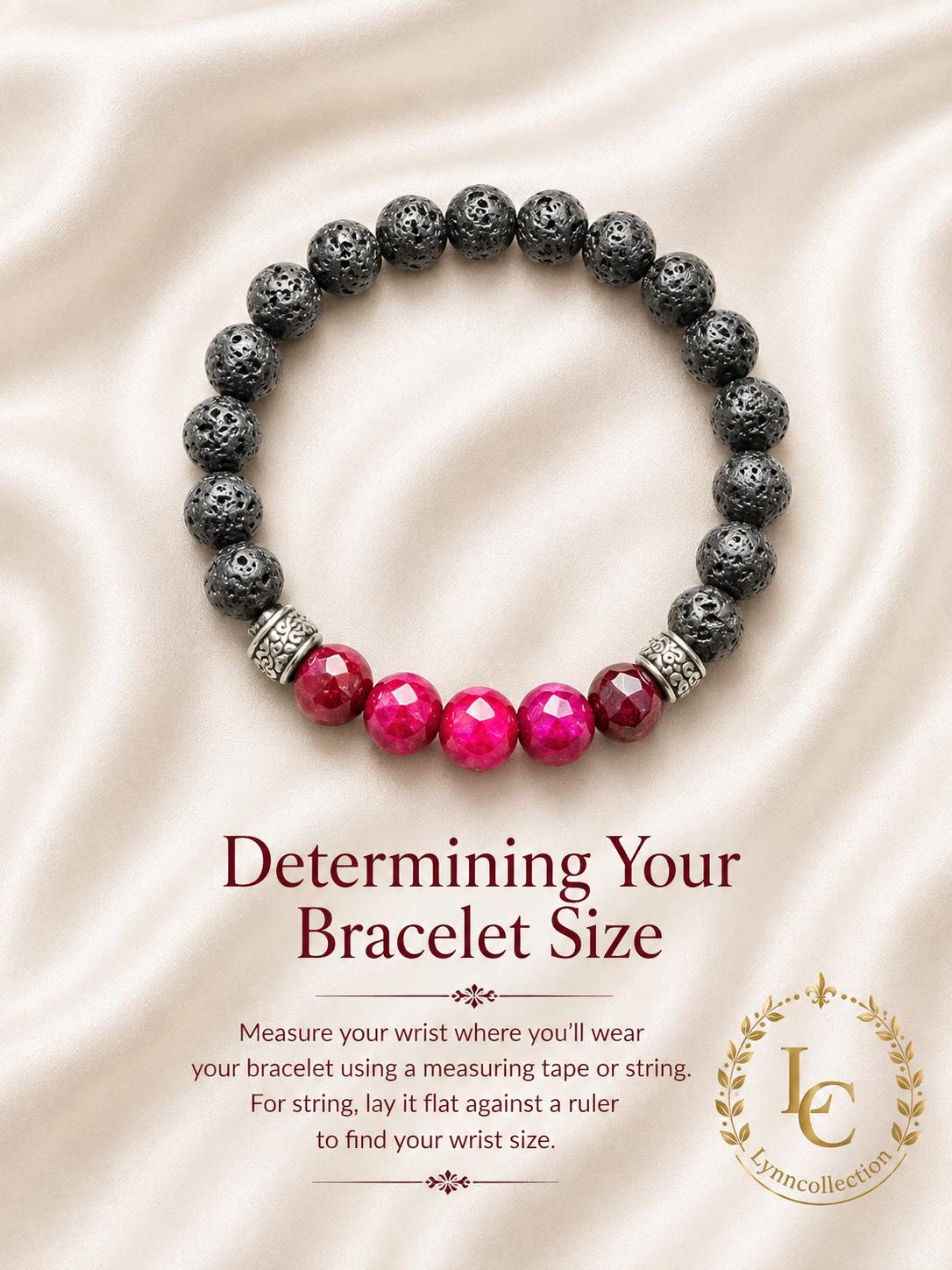 Gemstone Bracelet For Him And her: Lava stone, rose tiger eye, and tibetan Silver spacer beads.