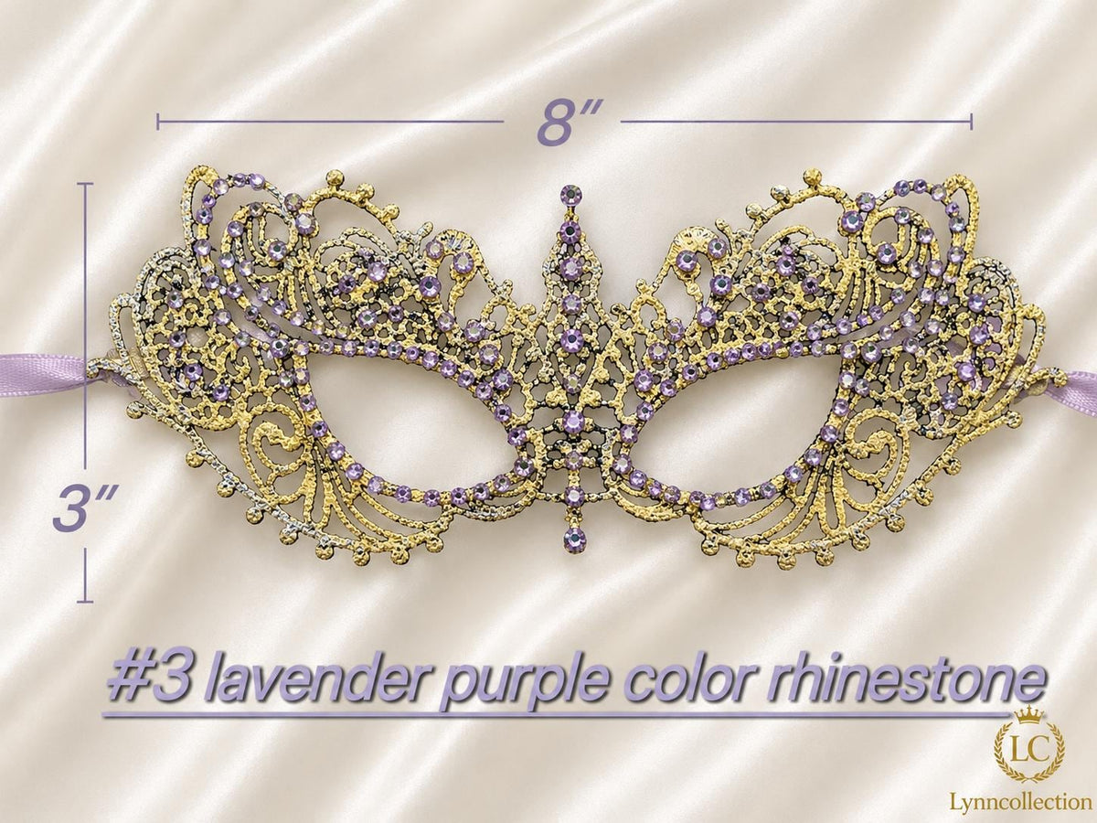 Bronze-colored color Masquerade Mask, Halloween Party Mask, Luxury Masquerade Mask Womens Lace Eye Mask