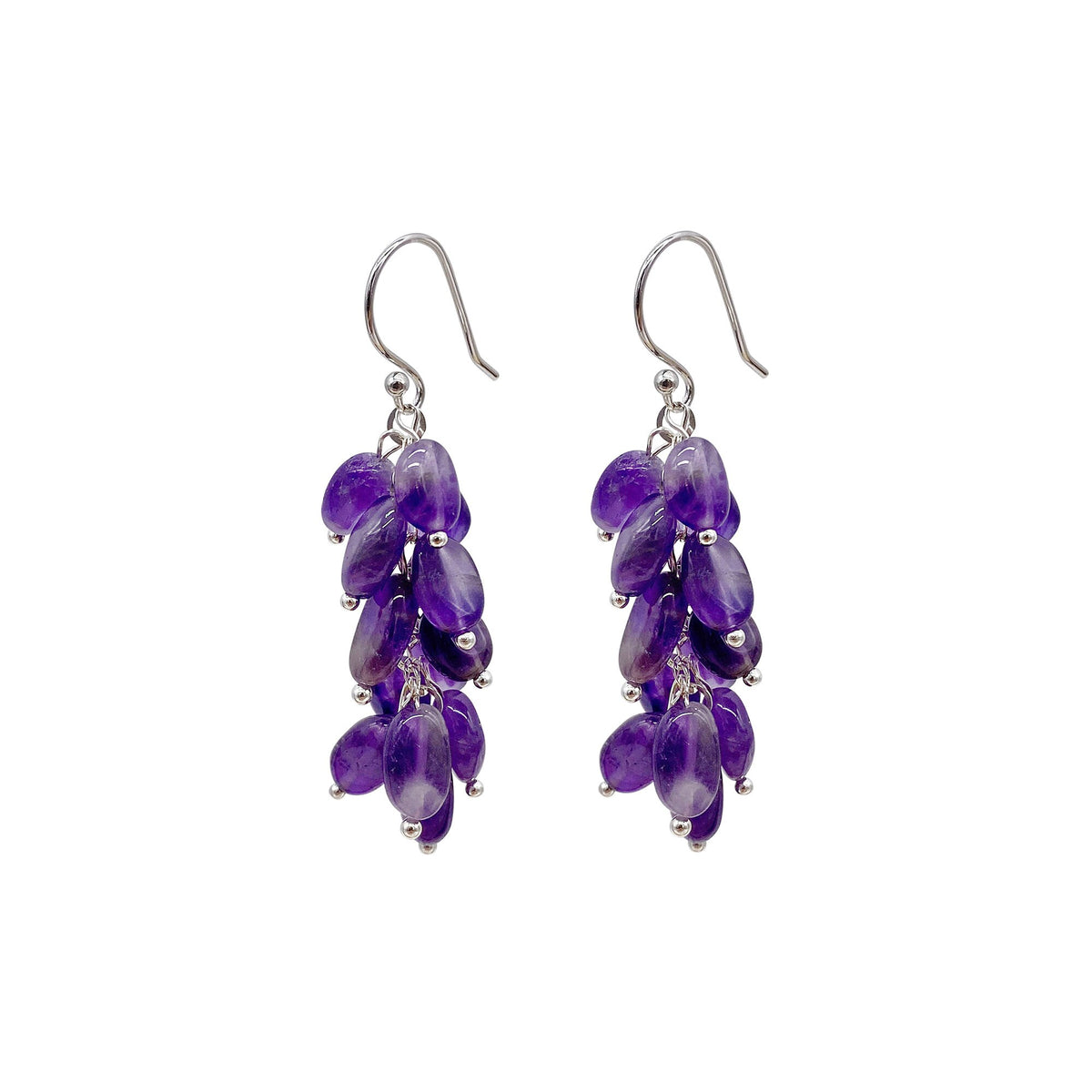 handmade earrings,  Dangle Earrings,  925 Sterling Silver  Hook with Amethyst