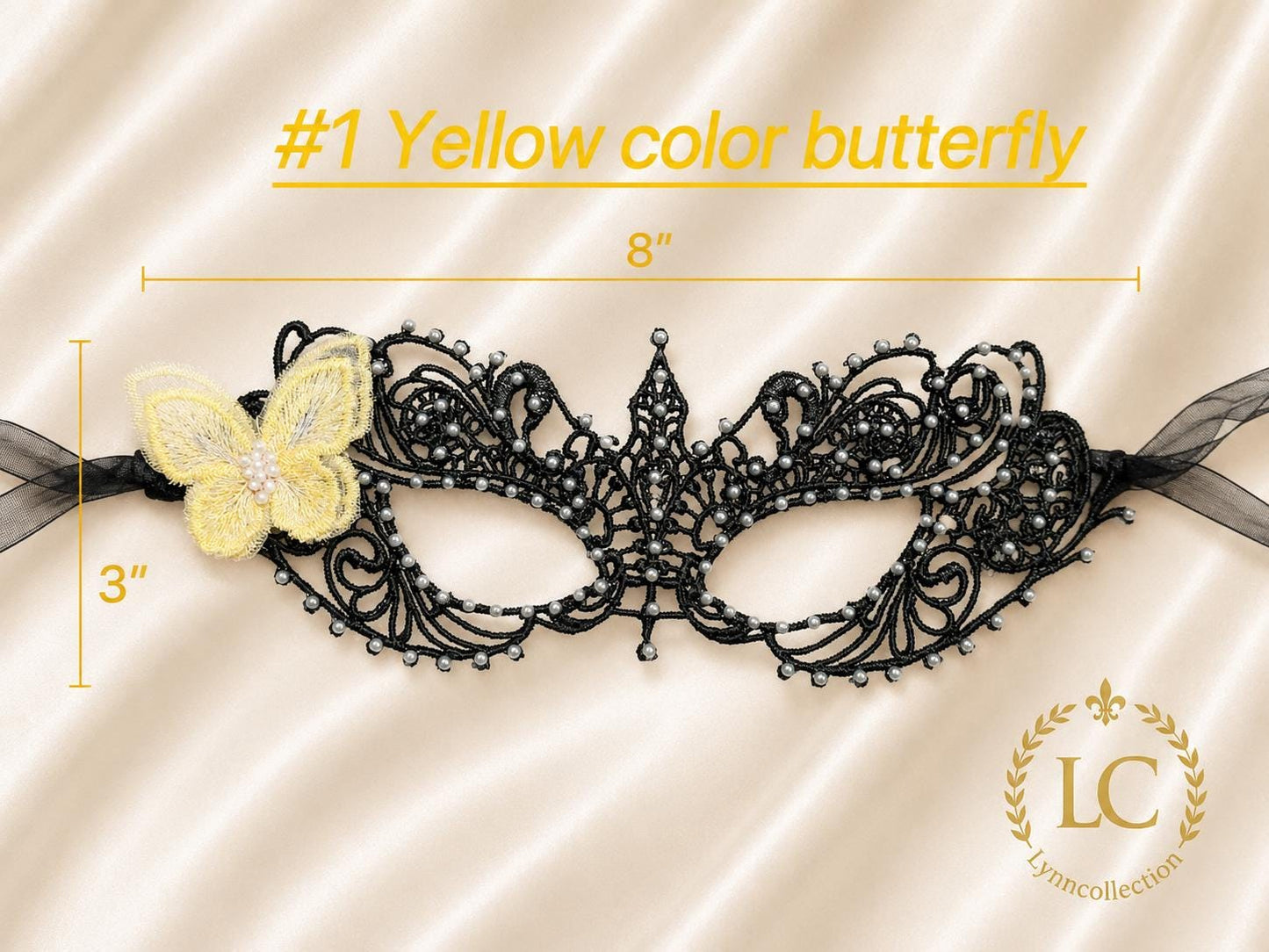 Black Lace masquerade Mask,with white resin beads, butterfly, Masquerade Party Mask,Vintage Venetian Face Mask for Halloween