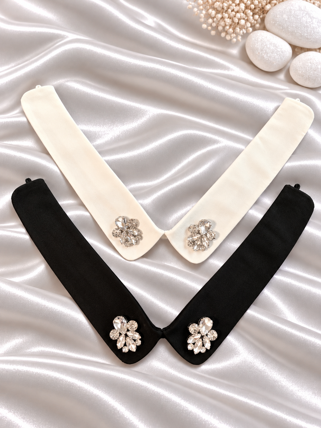 #3 Detachable Collar: Women's Fashion Lapel , Hand-stitch Rhinestone Collar