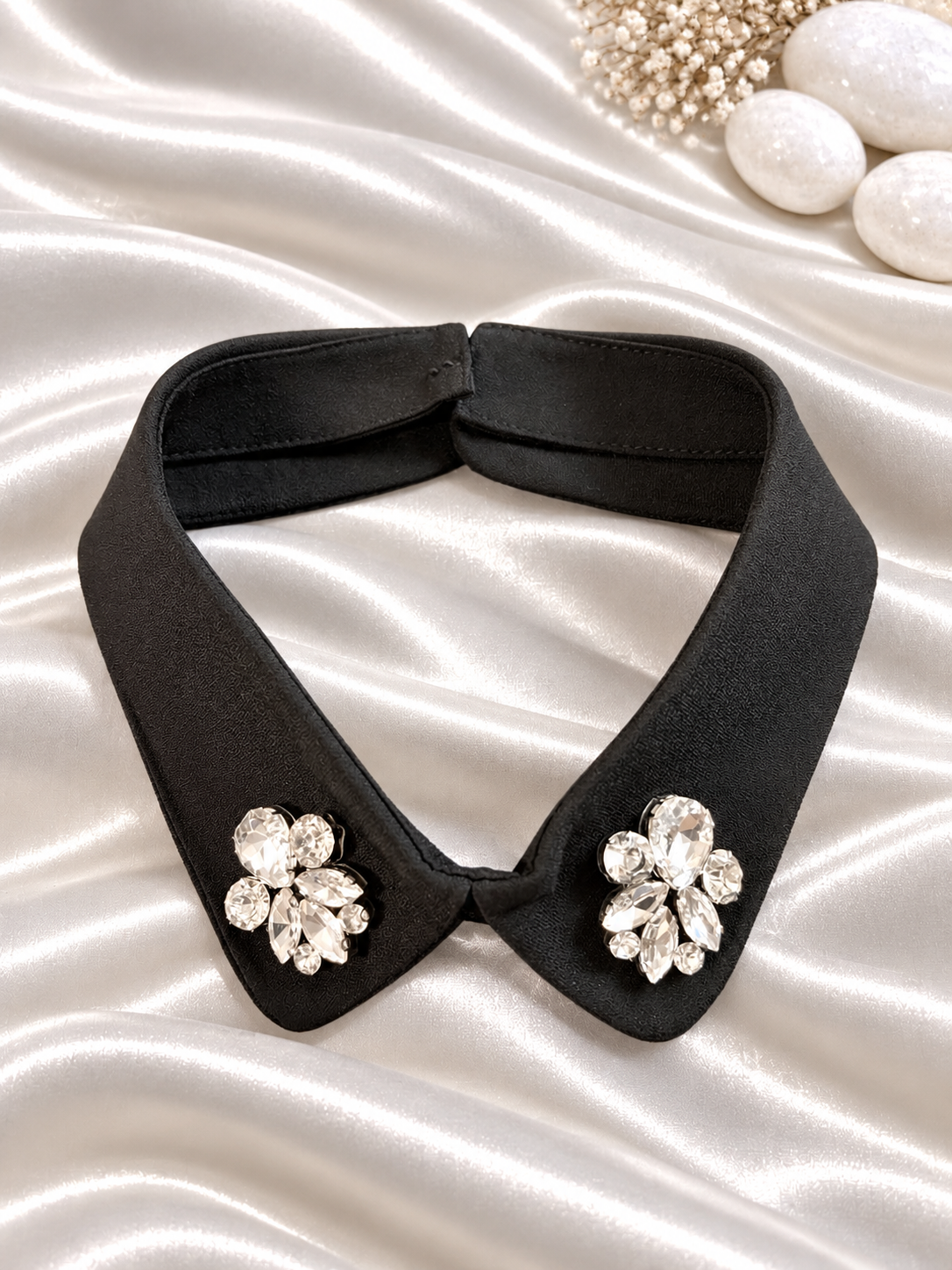 #3 Detachable Collar: Women's Fashion Lapel , Hand-stitch Rhinestone Collar