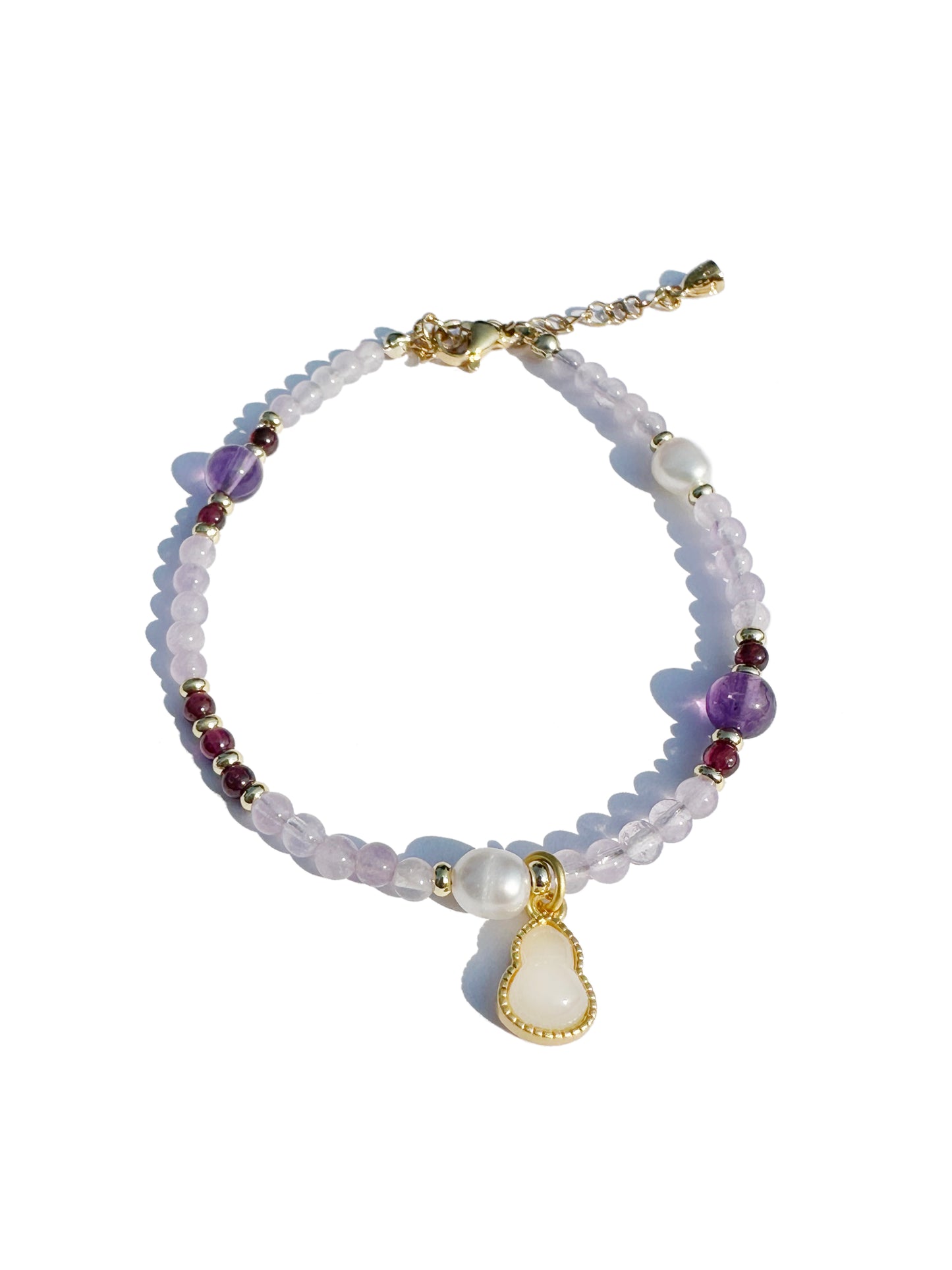 925 Sterling Silver gold plated with Natural Lavender Amethyst bracelet