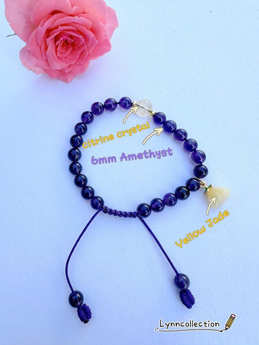 6mm Amethyst Stretch Handmade Bracelet