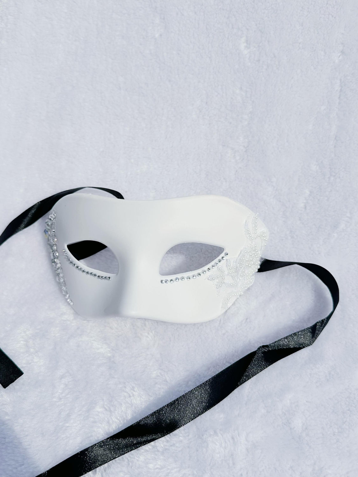 Rhinestone Masquerade Mask: Venetian Style Lace Mask, Mardi Gras Ball