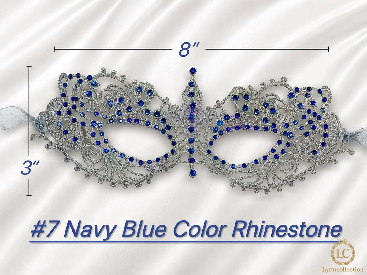 Gray Color Lace Masquerade Mask, Halloween party mask, Rhinestone masquerade mask