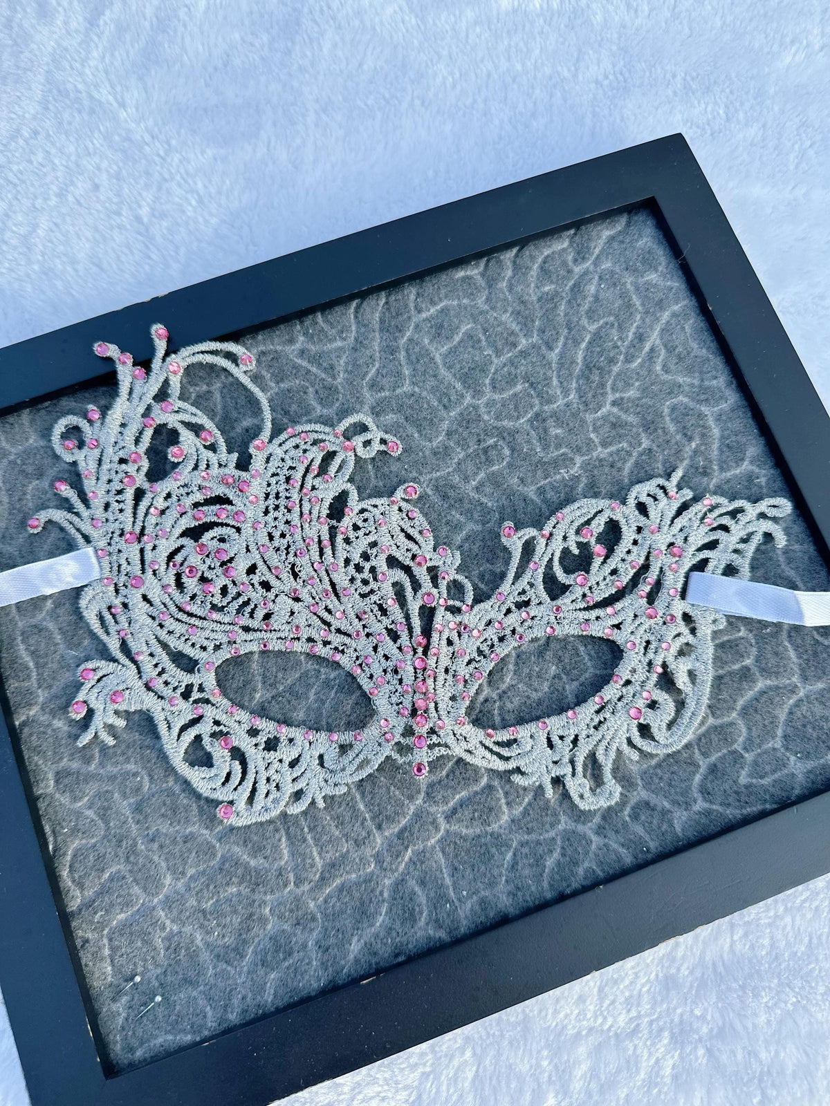 Lace Rhinestone Masquerade Mask, Halloween Mardi Gras Mask