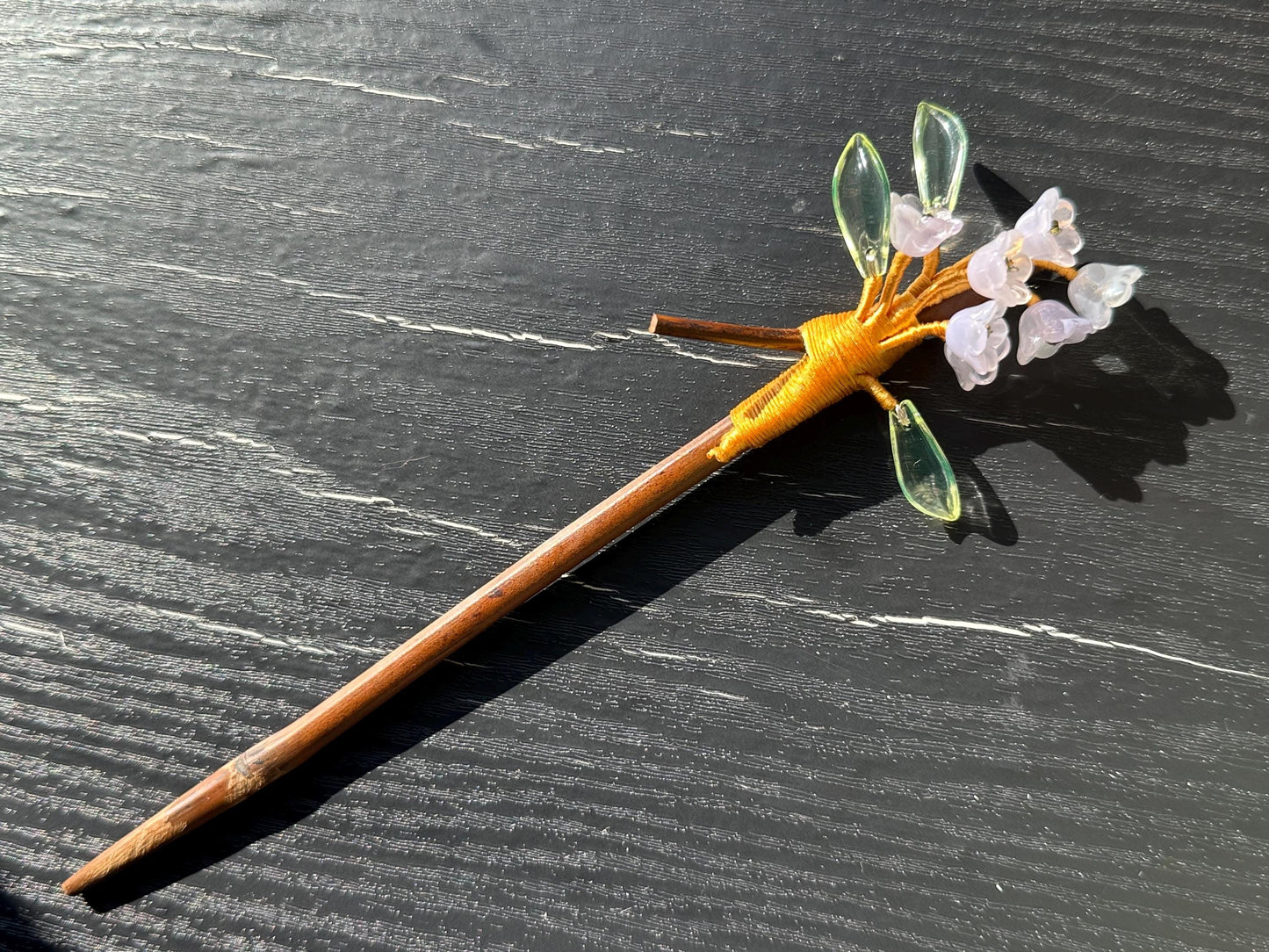 Vintage Hair Stick, lily of the valley Hairpin, Ancient Style Costume Handmade bamboo Hair Accessory
