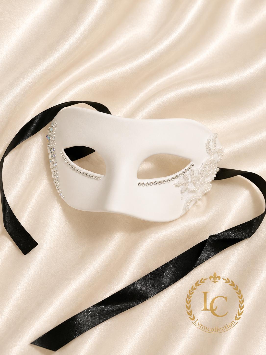 Rhinestone Masquerade Mask: Venetian Style Lace Mask, Mardi Gras Ball