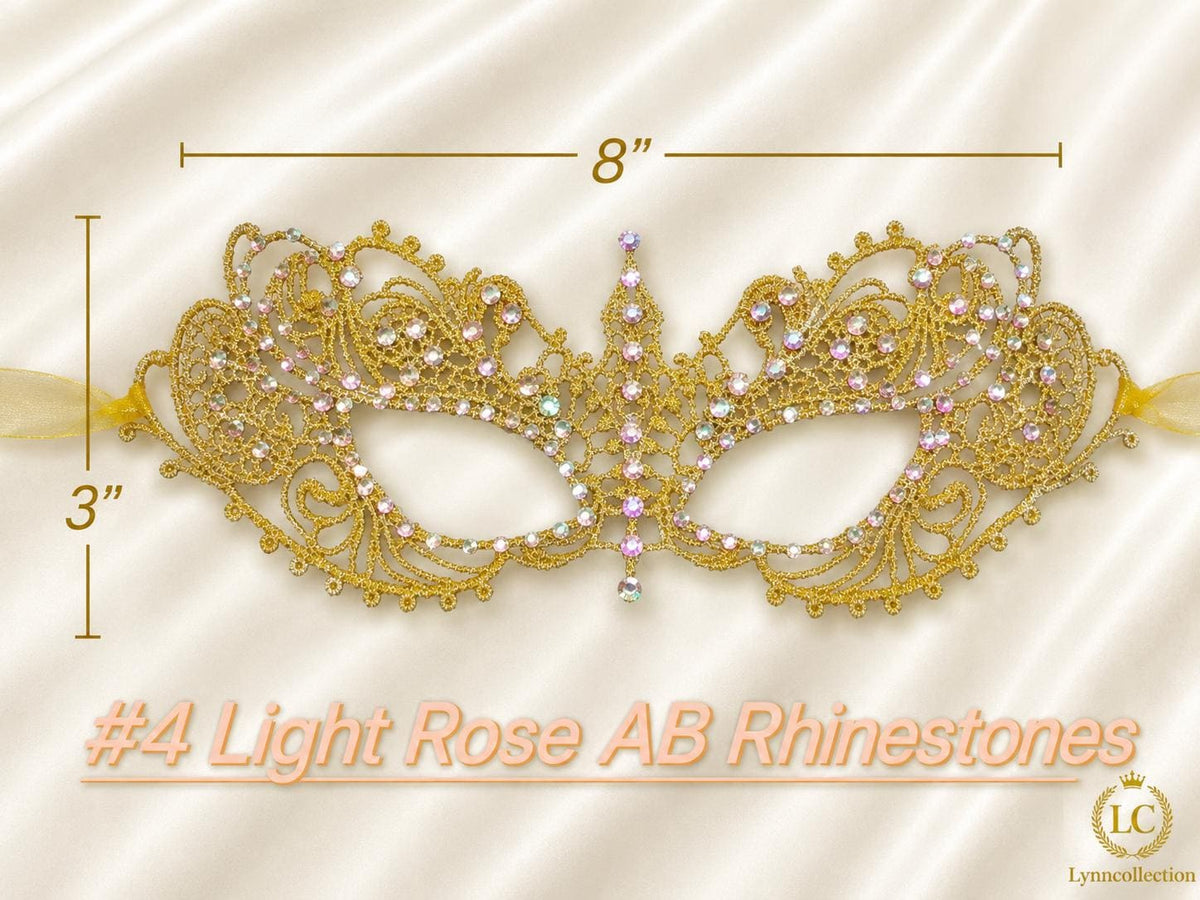 Lace Masquerade Mask with Rhinestones, Embroidery mask,