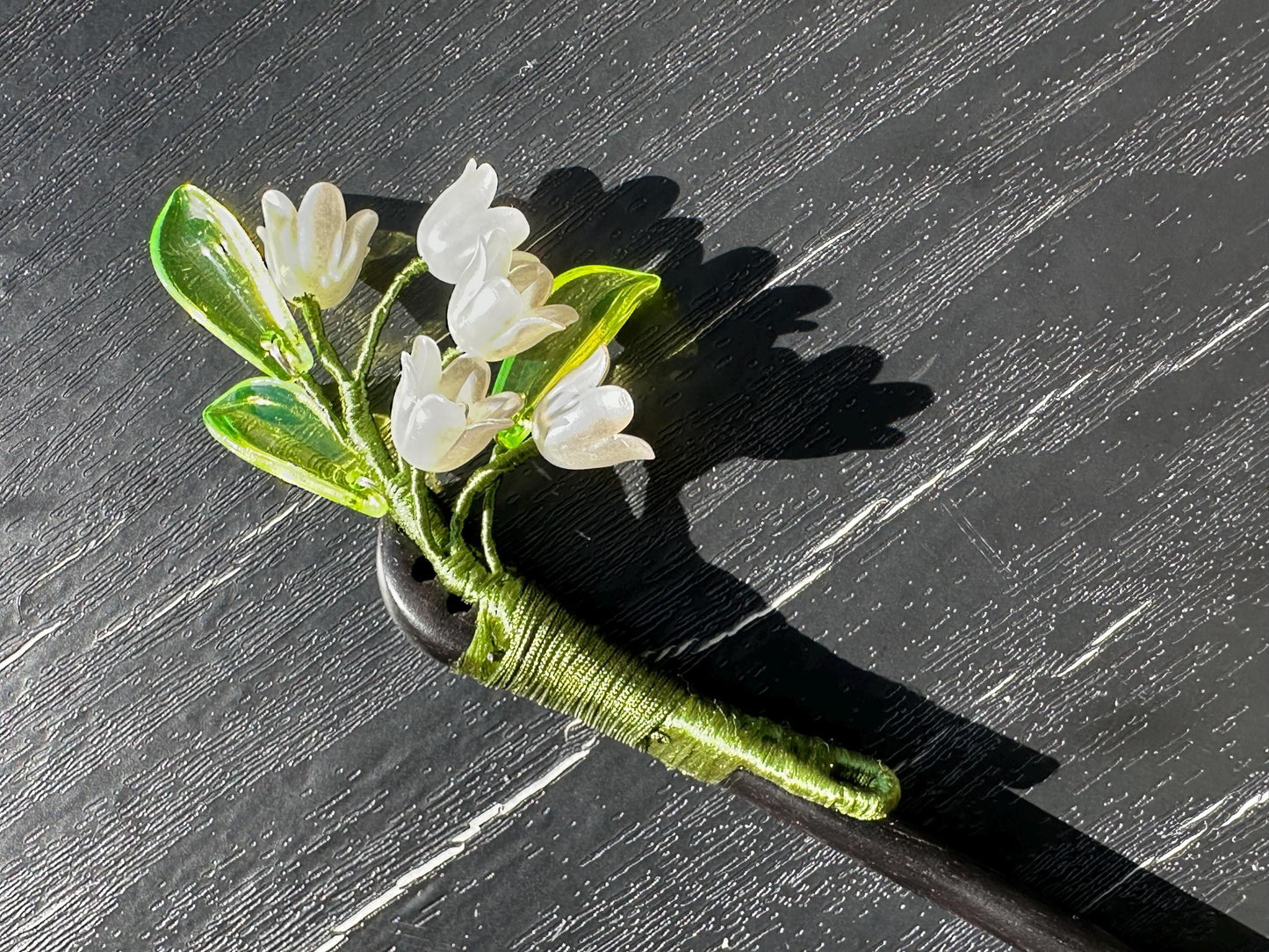 Vintage Hair Stick, lily of the valley Hairpin, Ancient Style Costume Handmade wooden Hair Accessory