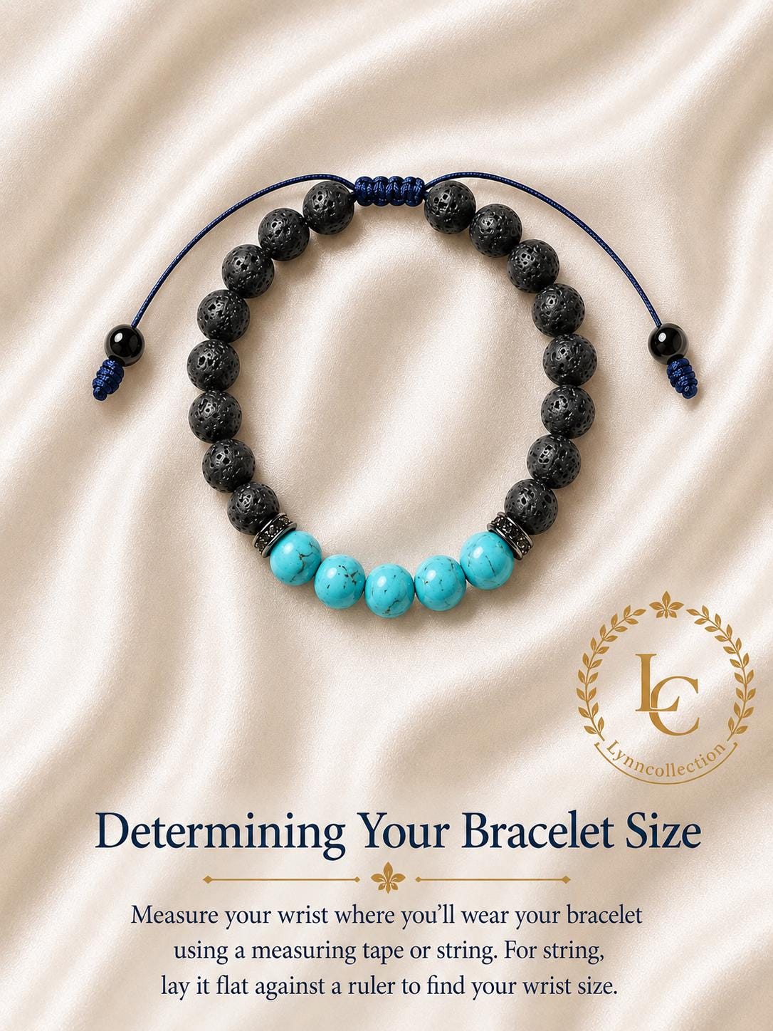 Gemstone Bracelet for HIM OR HER. Black Lava Stone & turquoise Bracelet ,Adjustable Natural Gemstone Bracelet