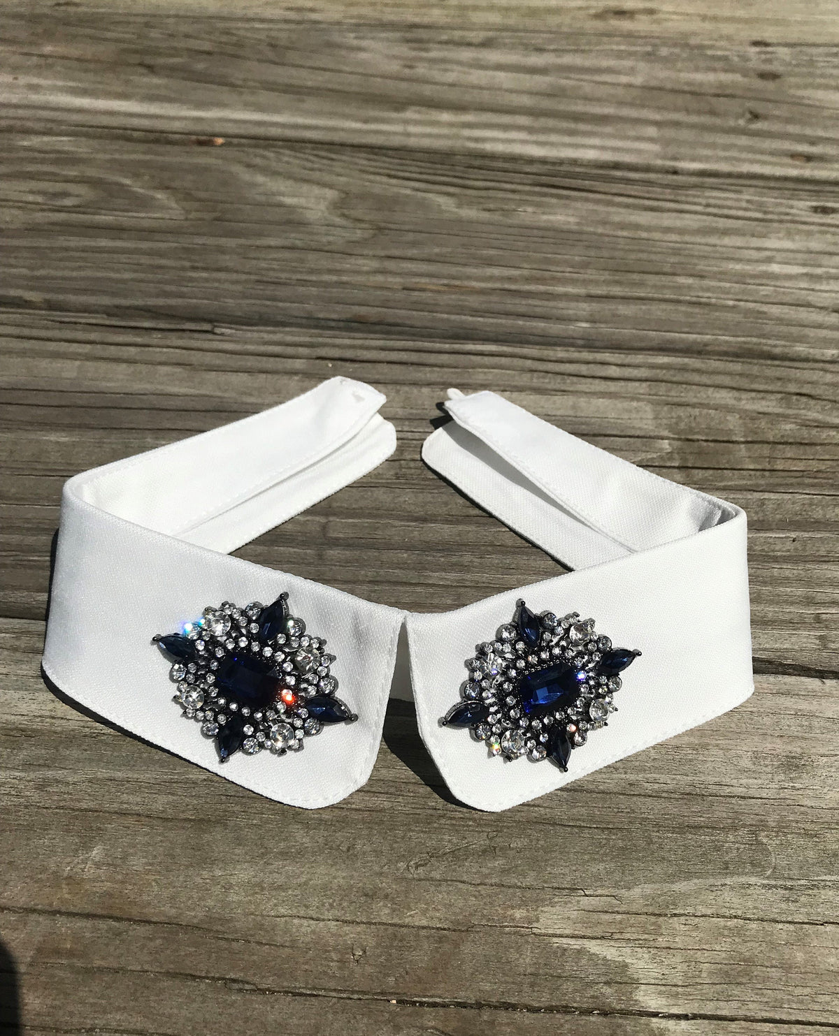 Beaded Detachable Collar: White False Collar Lapel