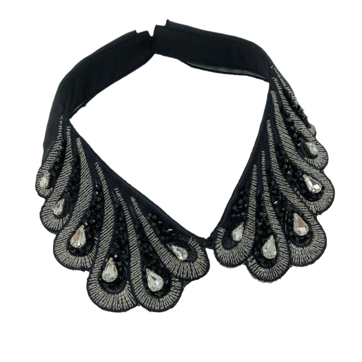 Beaded White Detachable Collar: Women's Fashion Lapel