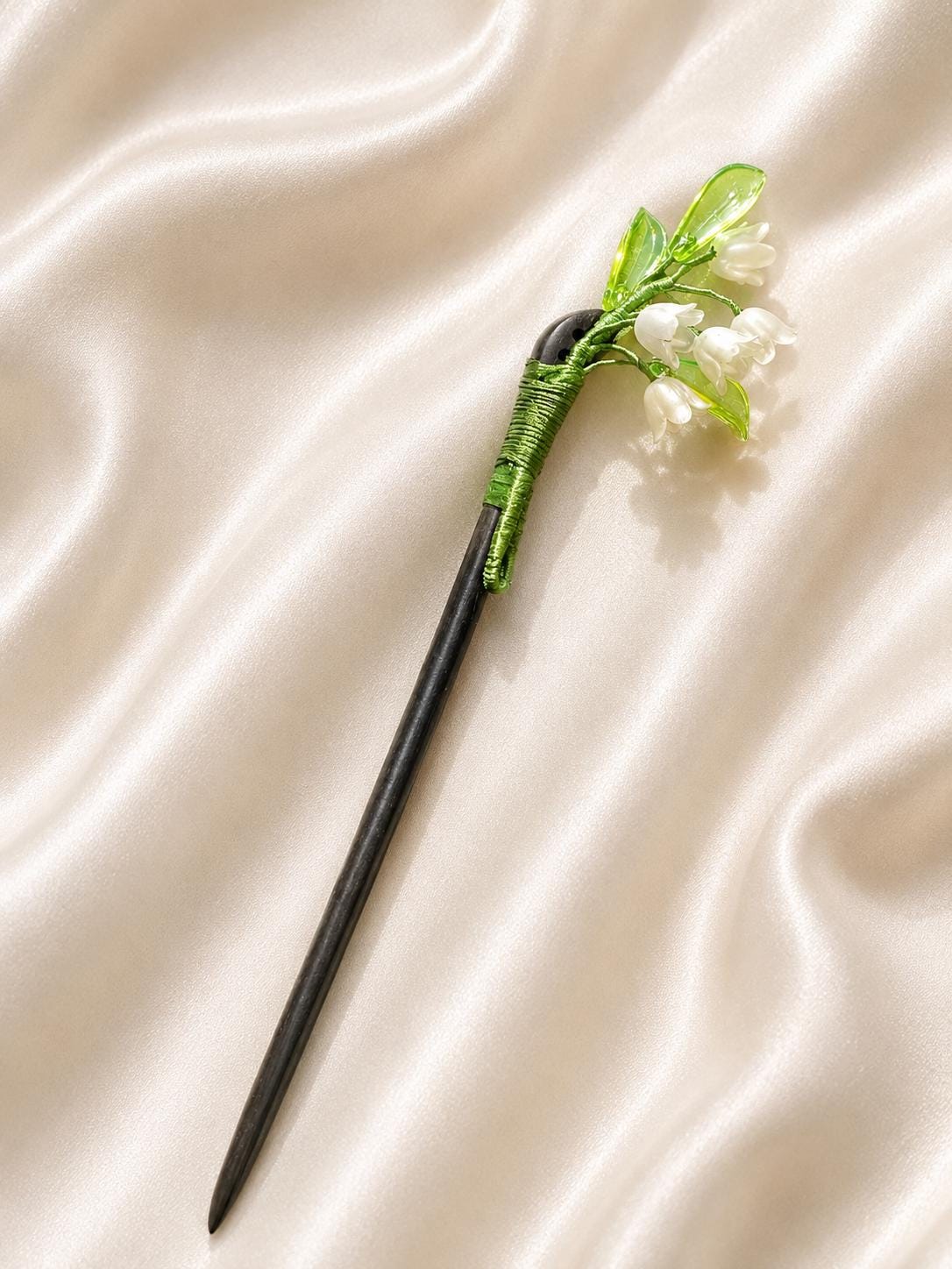 Vintage Hair Stick, lily of the valley Hairpin, Ancient Style Costume Handmade wooden Hair Accessory