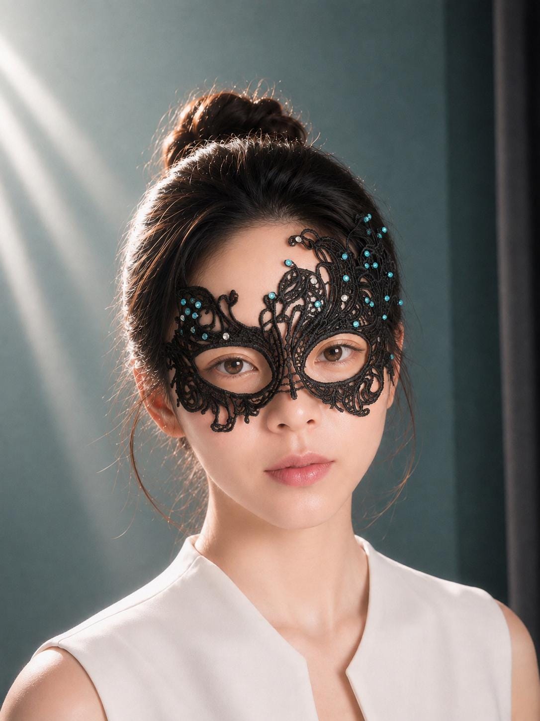 Lace Masquerade Mask with rhinestone,Masquerade Mask for Women Venetian Lace Eye Mask For Party Prom Ball Costume Mardi Gras