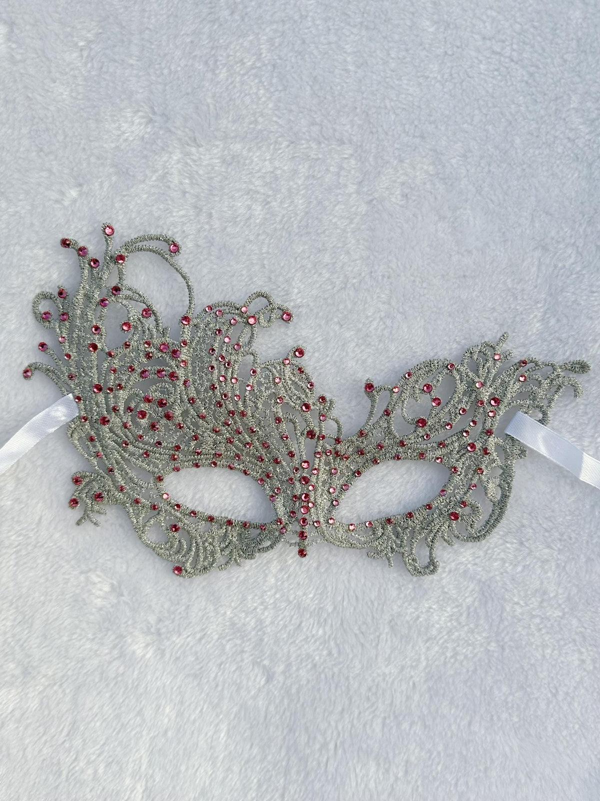 Lace Rhinestone Masquerade Mask, Halloween Mardi Gras Mask