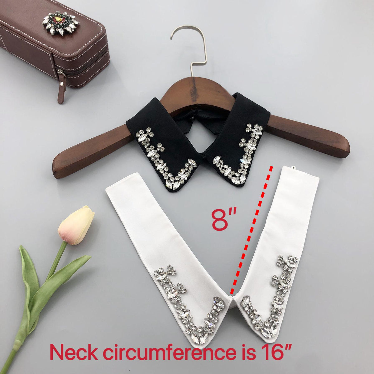 Beaded Black Detachable Collar: Women's Fashion Lapel