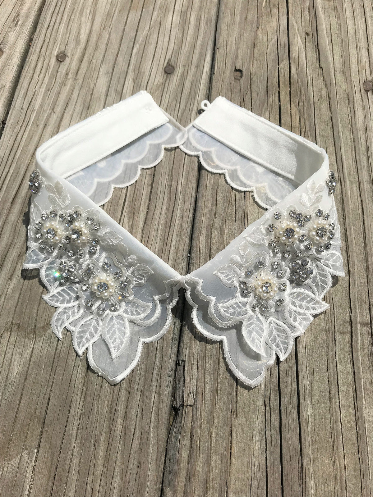Beaded Lace Detachable Collar: Vintage Style False Collar
