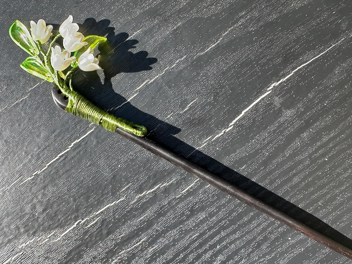 Vintage Hair Stick, lily of the valley Hairpin, Ancient Style Costume Handmade wooden Hair Accessory