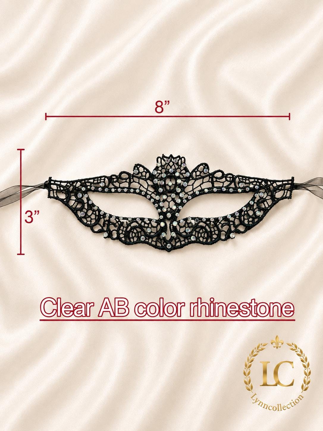 Masquerade Mask, with Rhinestone ( 93-96 pieces rhinestone) Mask for Halloween party( with large eye openings for comfort and visibility)