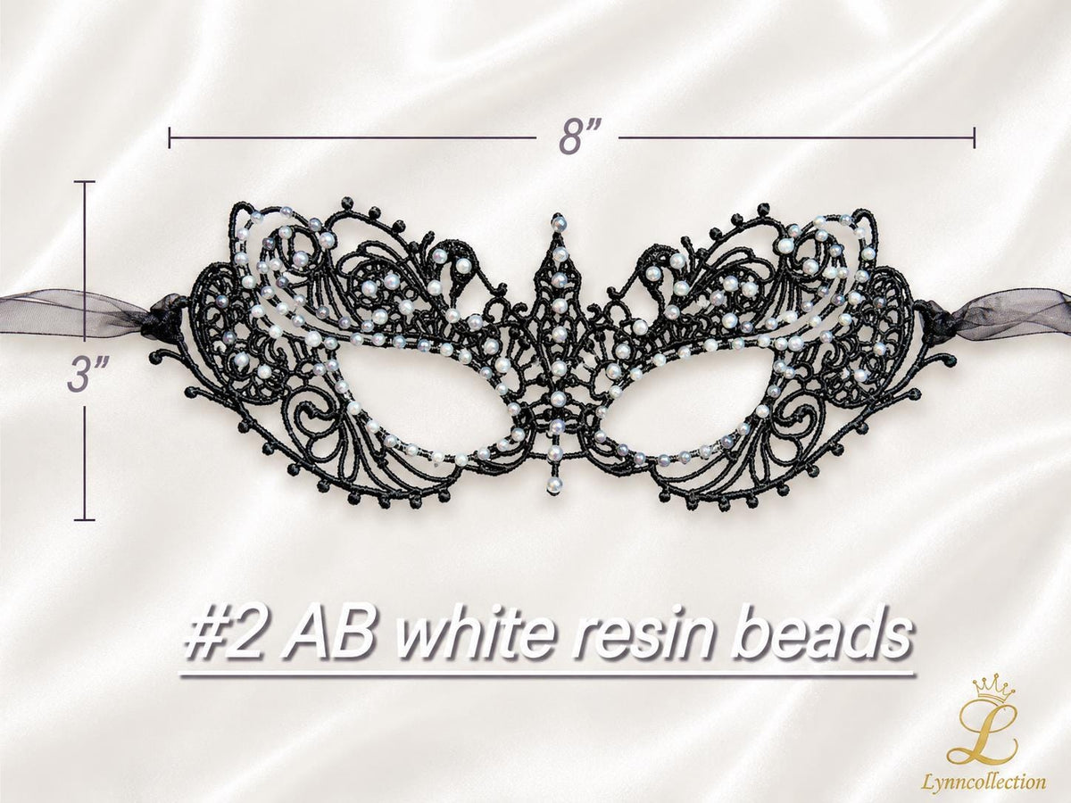 Rhinestone Lace Masquerade Mask: Hard Embroidery Party Mask, approx 130-140 pieces rhinestones