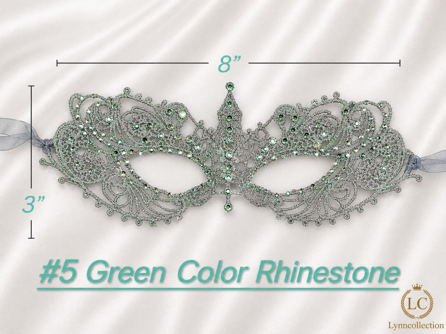 Gray Color Lace Masquerade Mask, Halloween party mask, Rhinestone masquerade mask