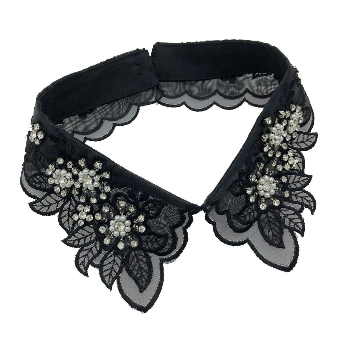 Beaded Lace Detachable Collar: Vintage Style False Collar