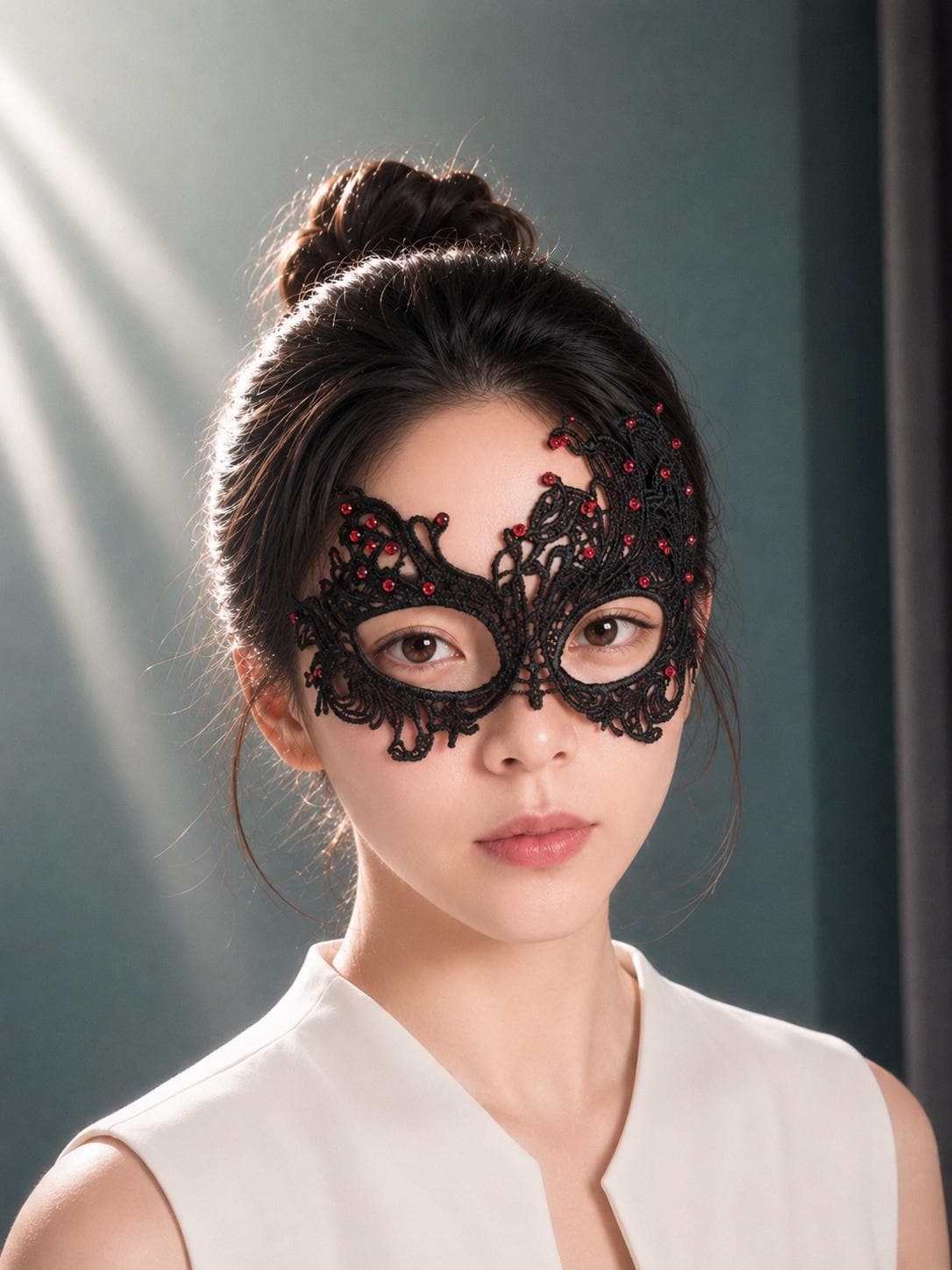 Lace Masquerade Mask with rhinestone,Masquerade Mask for Women Venetian Lace Eye Mask For Party Prom Ball Costume Mardi Gras