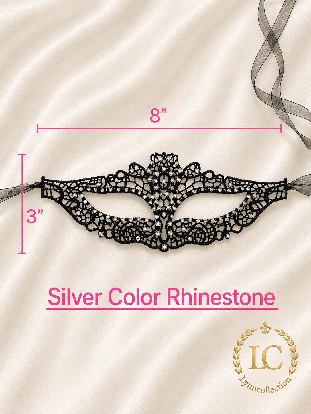 Masquerade Mask, with Rhinestone ( 93-96 pieces rhinestone) Mask for Halloween party( with large eye openings for comfort and visibility)