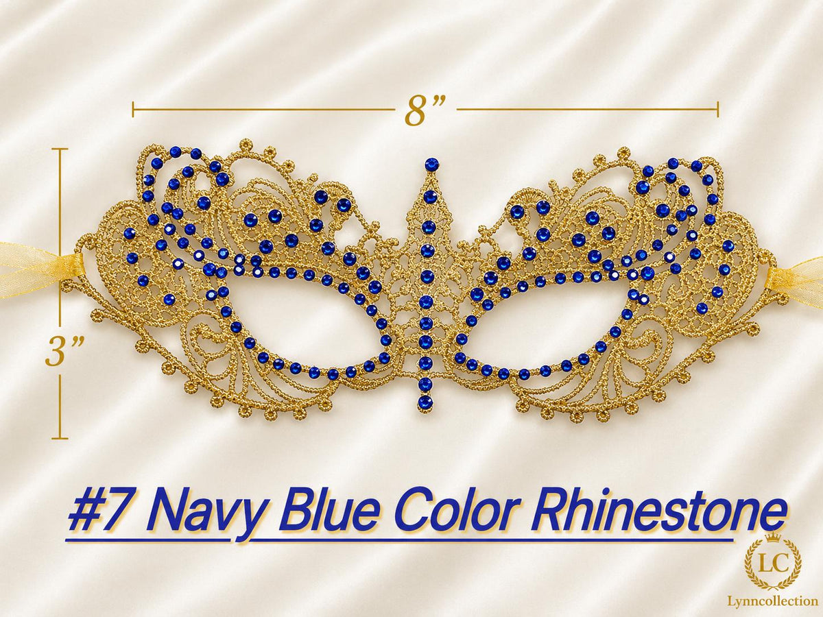 Lace Masquerade Mask with Rhinestones, Embroidery mask,