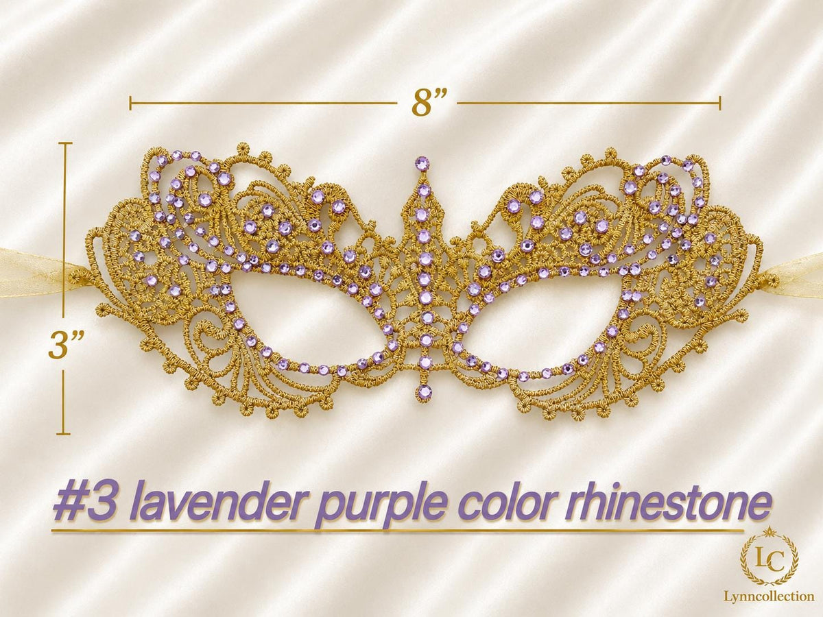 Lace Masquerade Mask with Rhinestones, Embroidery mask,