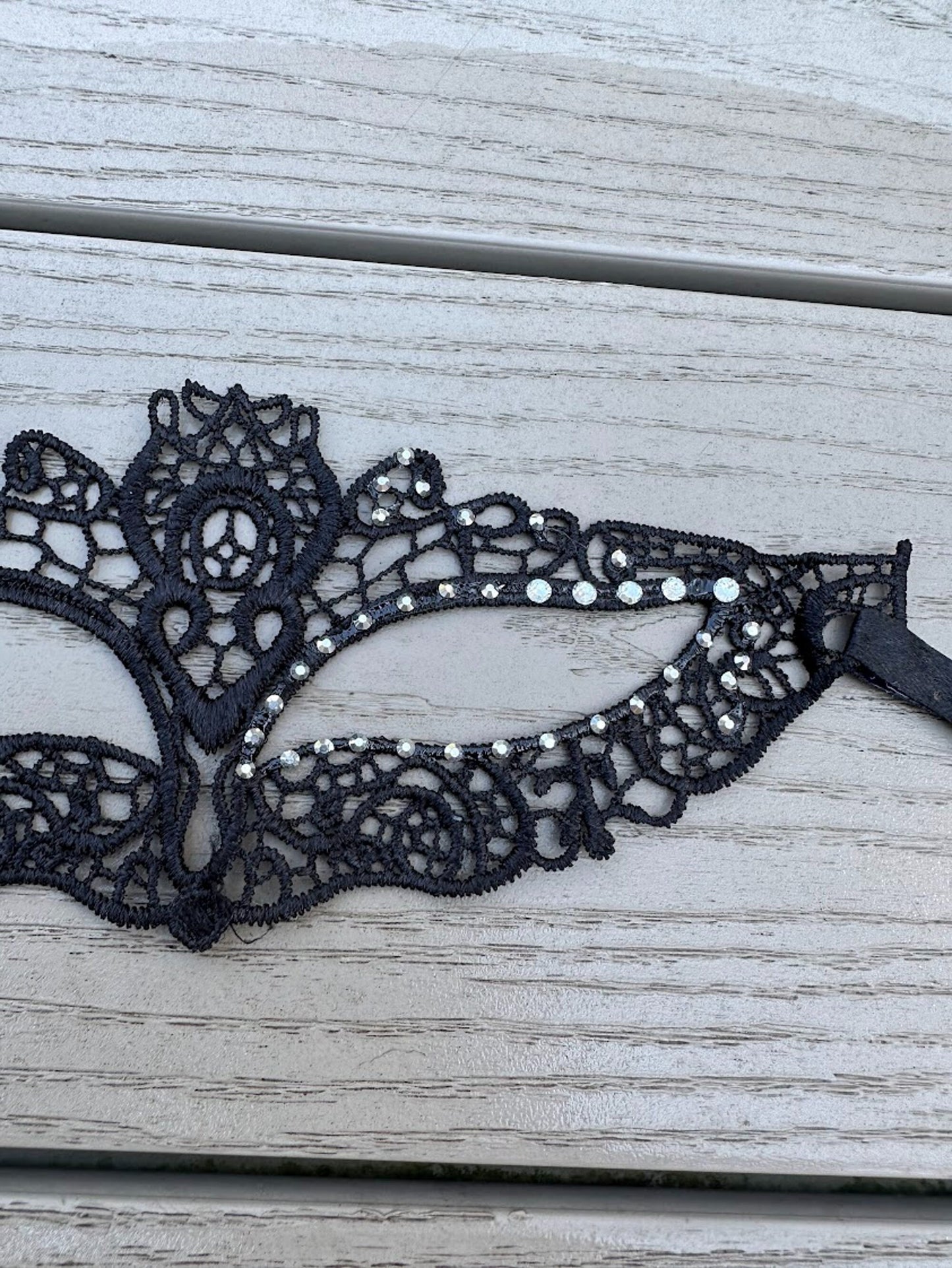 clear color Rhinestones with Black soft  Lace Mask , Embroidery, Appliques, Black Mask, Party Mask, Wedding Mask, Halloween Mask